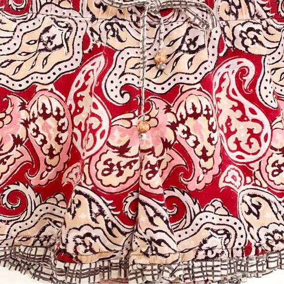 Punjammies by Sudara Red Paisley Sleep Shorts Medium - Picture 2 of 5